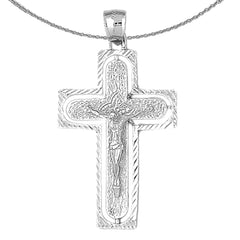 10K, 14K or 18K Gold Routed Crucifix Pendant