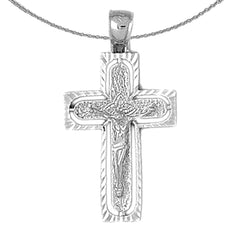 10K, 14K or 18K Gold Routed Crucifix Pendant