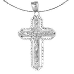 10K, 14K or 18K Gold Routed Crucifix Pendant