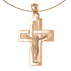 10K, 14K or 18K Gold Latin Crucifix Pendant