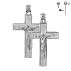 14K or 18K Gold Latin Crucifix Earrings