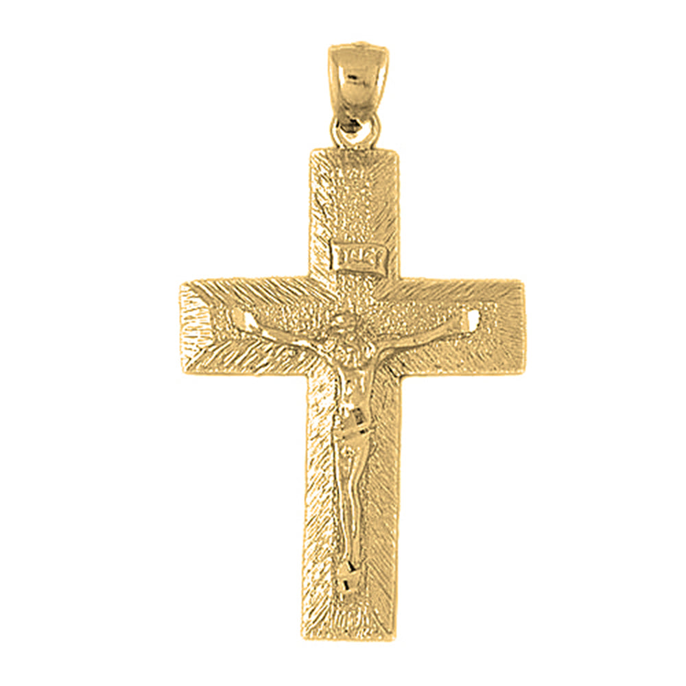 10K, 14K or 18K Gold INRI Crucifix Pendant