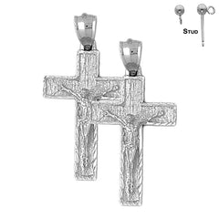 14K or 18K Gold Latin Crucifix Earrings