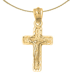 14K or 18K Gold Latin Crucifix Pendant