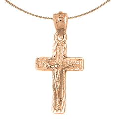 14K or 18K Gold Latin Crucifix Pendant