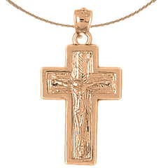 10K, 14K or 18K Gold Latin Crucifix Pendant