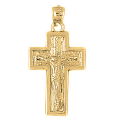 10K, 14K or 18K Gold Latin Crucifix Pendant