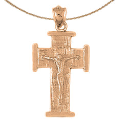 10K, 14K or 18K Gold Teutonic Crucifix Pendant