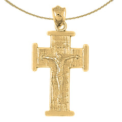 10K, 14K or 18K Gold Teutonic Crucifix Pendant