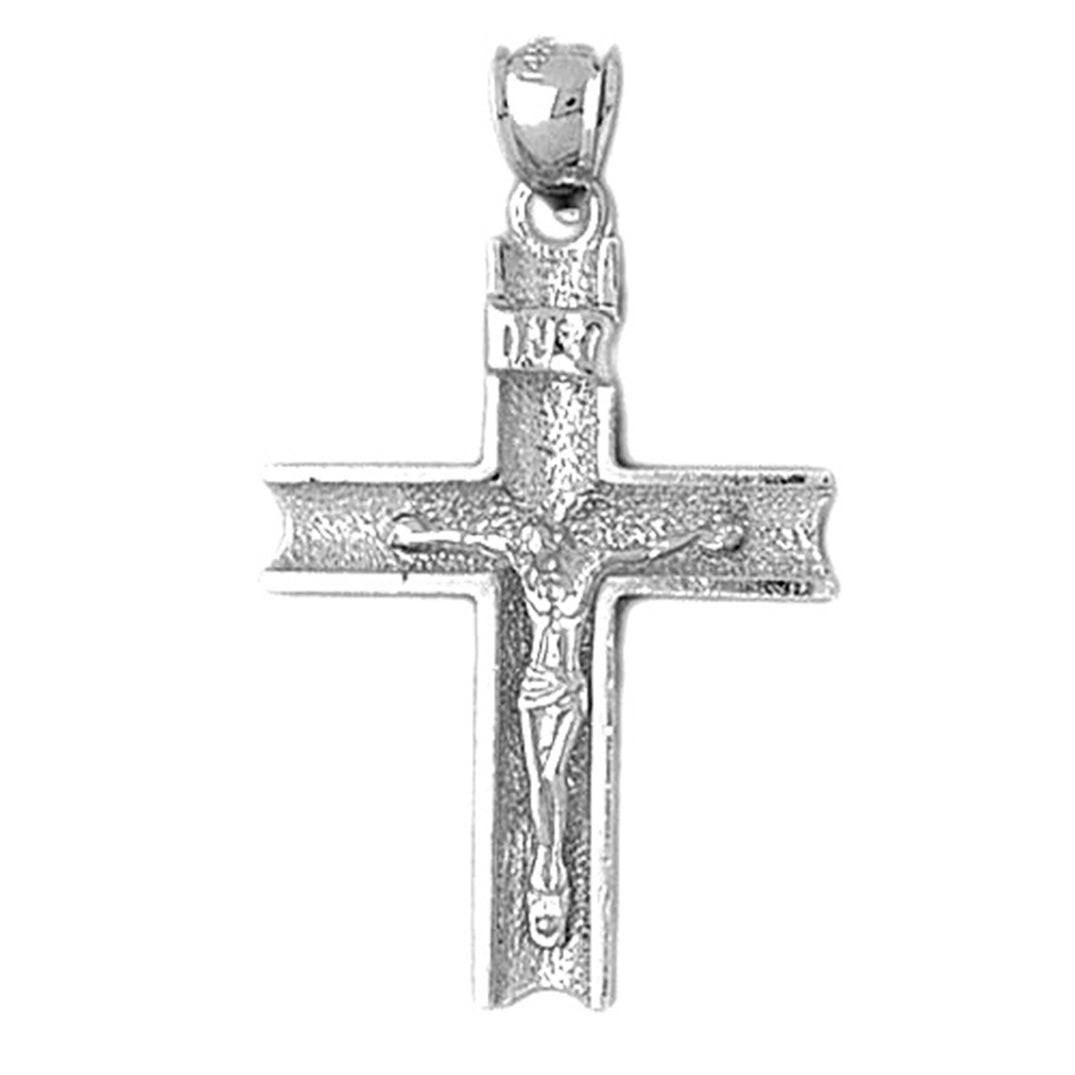 10K, 14K or 18K Gold INRI Crucifix Pendant