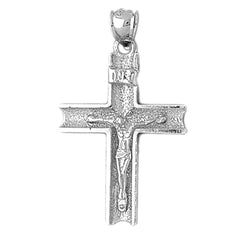 10K, 14K or 18K Gold INRI Crucifix Pendant