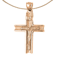 Colgante Crucifijo INRI de Oro de 10K, 14K o 18K