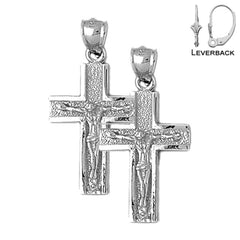 14K or 18K Gold Latin Crucifix Earrings