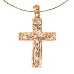 10K, 14K or 18K Gold INRI Crucifix Pendant