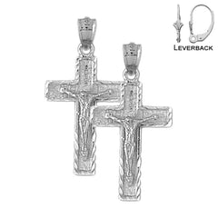 14K or 18K Gold Latin Crucifix Earrings