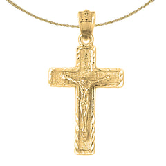 14K or 18K Gold Latin Crucifix Pendant