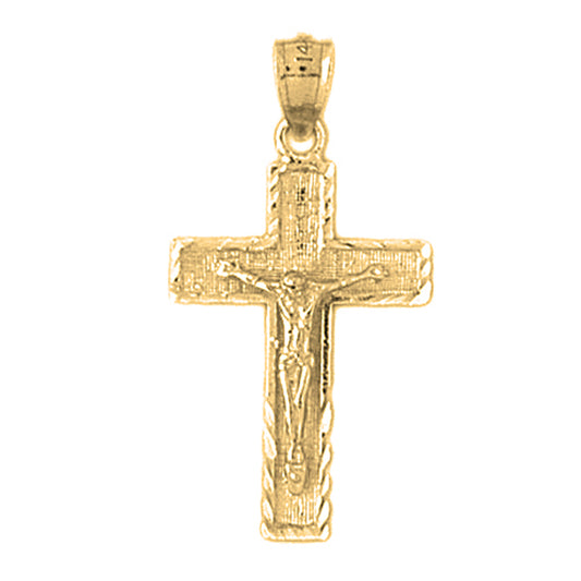 14K or 18K Gold Latin Crucifix Pendant