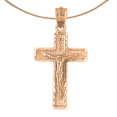 14K or 18K Gold Latin Crucifix Pendant