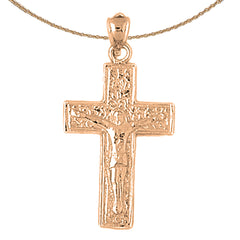 10K, 14K or 18K Gold Vine Crucifix Pendant