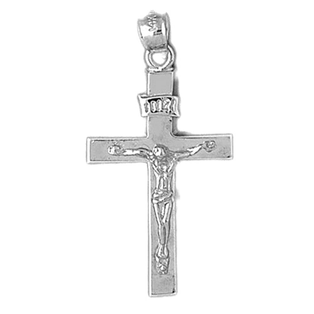 10K, 14K or 18K Gold INRI Crucifix Pendant