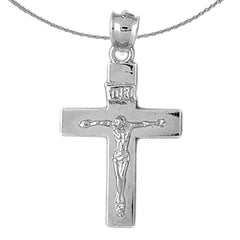 10K, 14K or 18K Gold INRI Crucifix Pendant