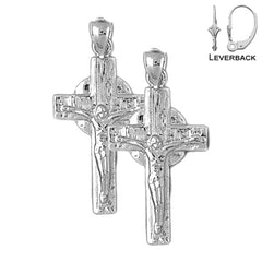 14K or 18K Gold Glory Crucifix Earrings