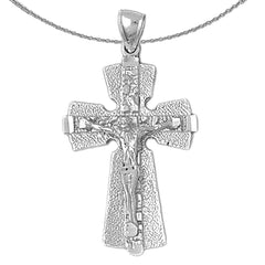 10K, 14K or 18K Gold Nugget Crucifix Pendant