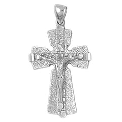 10K, 14K or 18K Gold Nugget Crucifix Pendant