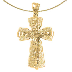 10K, 14K or 18K Gold Nugget Crucifix Pendant