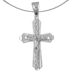 10K, 14K or 18K Gold Nugget Crucifix Pendant