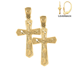 14K or 18K Gold Passion Crucifix Earrings