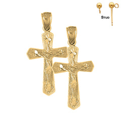 14K oder 18K Gold Passion Kruzifix Ohrringe