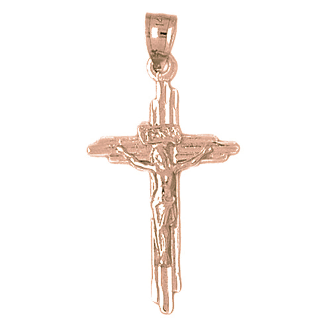 10K, 14K or 18K Gold INRI Crucifix Pendant