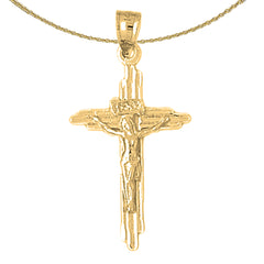 10K, 14K or 18K Gold INRI Crucifix Pendant