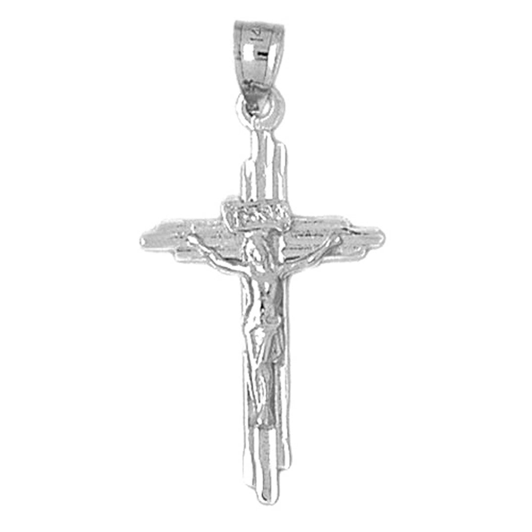 10K, 14K or 18K Gold INRI Crucifix Pendant