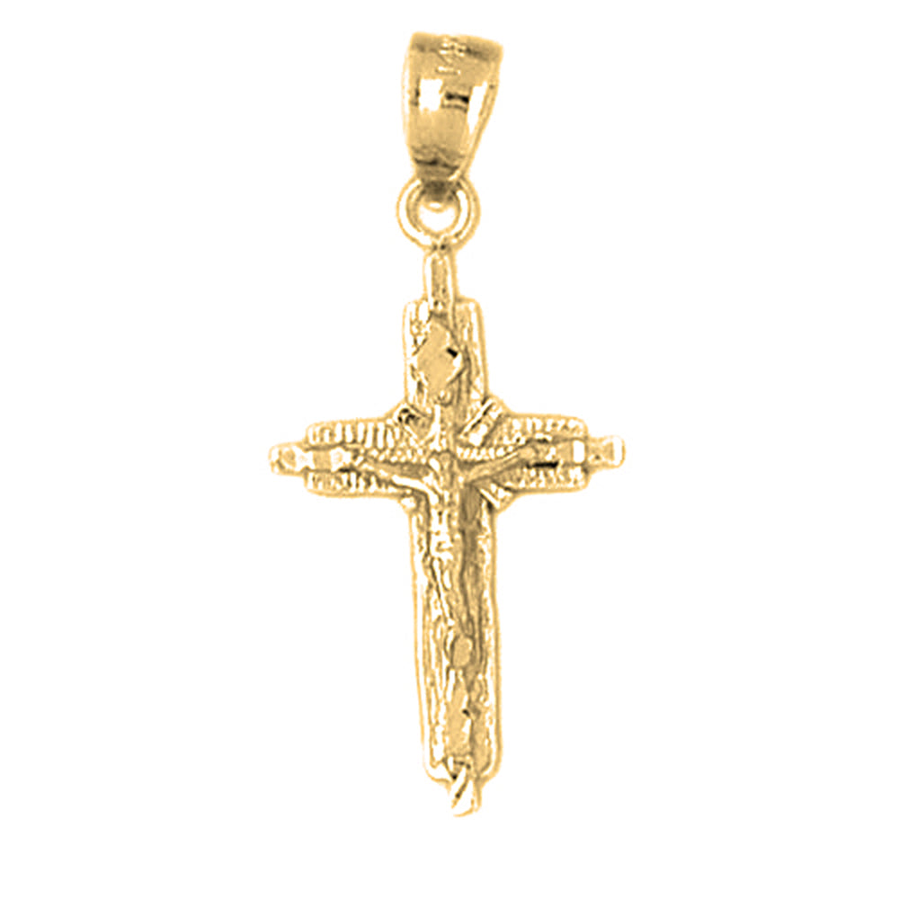 14K or 18K Gold Latin Crucifix Pendant