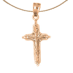 14K or 18K Gold Latin Crucifix Pendant