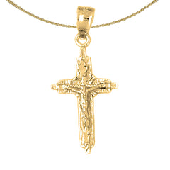 14K or 18K Gold Latin Crucifix Pendant