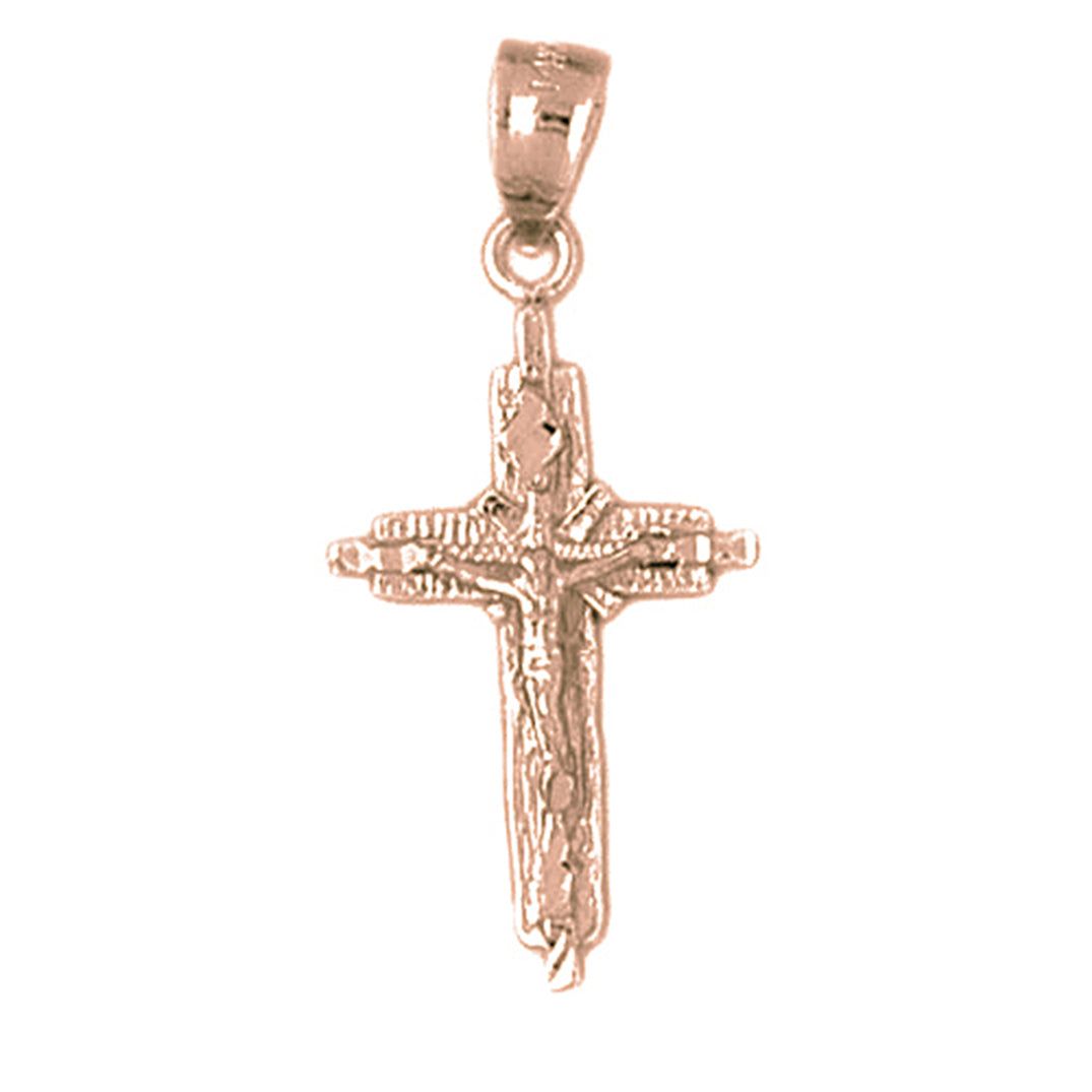 14K or 18K Gold Latin Crucifix Pendant