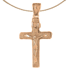10K, 14K or 18K Gold INRI Crucifix Pendant