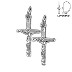 14K or 18K Gold Latin Crucifix Earrings