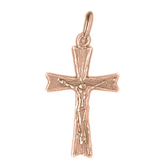 14K or 18K Gold Auseklis Crucifix Pendant