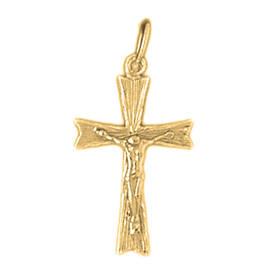 14K or 18K Gold Auseklis Crucifix Pendant