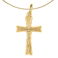 14K or 18K Gold Auseklis Crucifix Pendant