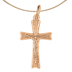 14K or 18K Gold Auseklis Crucifix Pendant