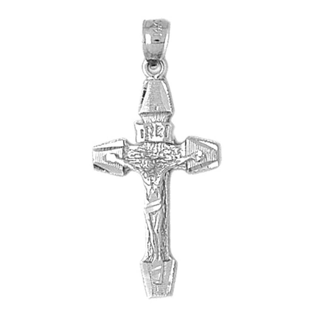 10K, 14K or 18K Gold INRI Crucifix Pendant