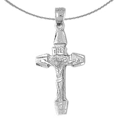 10K, 14K or 18K Gold INRI Crucifix Pendant