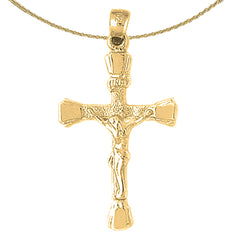 10K, 14K or 18K Gold INRI Crucifix Pendant