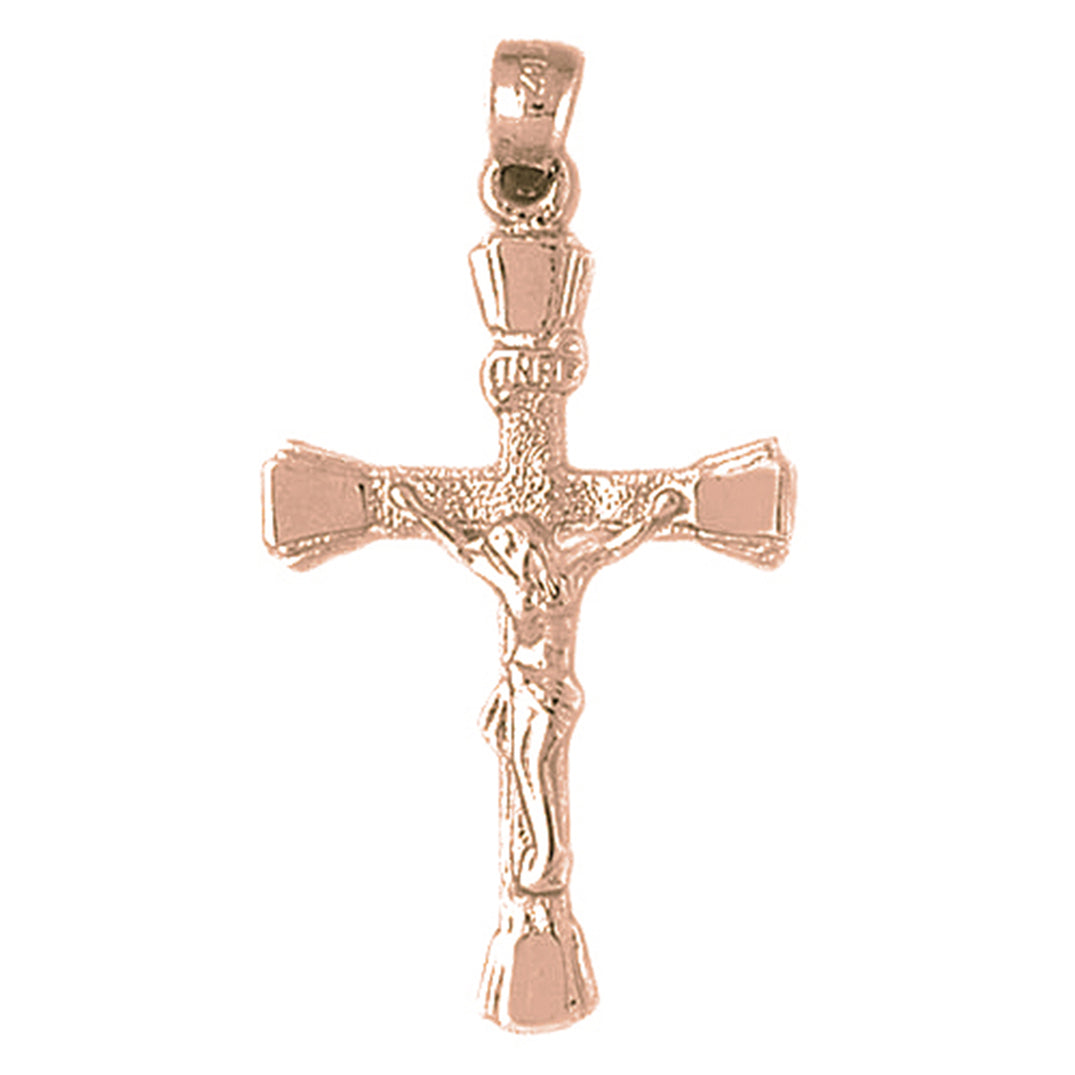 10K, 14K or 18K Gold INRI Crucifix Pendant