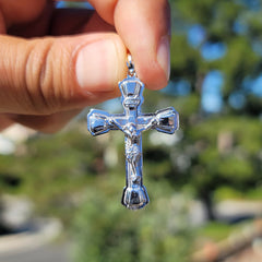 10K, 14K or 18K Gold INRI Crucifix Pendant